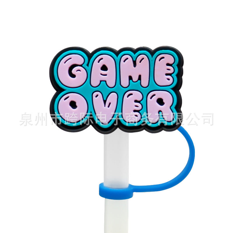 Wholesale 10pcs Game Style Straw Cap Silicone Dust Plug Cute Anime Party Casual Decorations